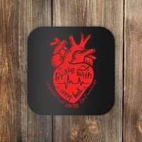 CHD Warrior Congenital Heart Defects Brave With Every A Coaster thumb 0