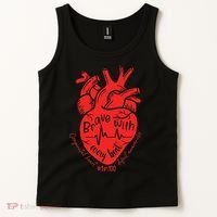CHD Warrior Congenital Heart Defects Brave With Every A Tank Top thumb 2