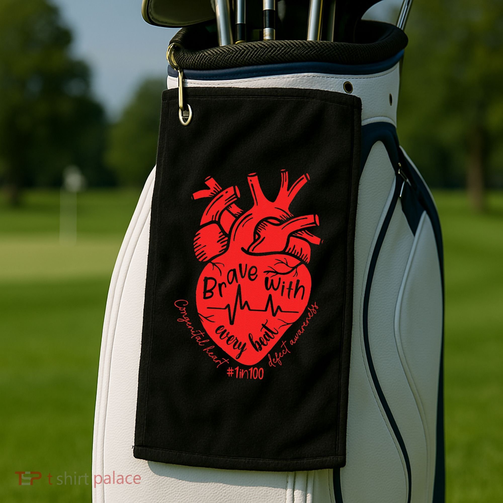 CHD Warrior Congenital Heart Defects Brave With Every A Golf Towel