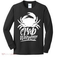 Crab Whisperer Crabs Crabber Crabbing Fishing Kids Long Sleeve Shirt thumb 0