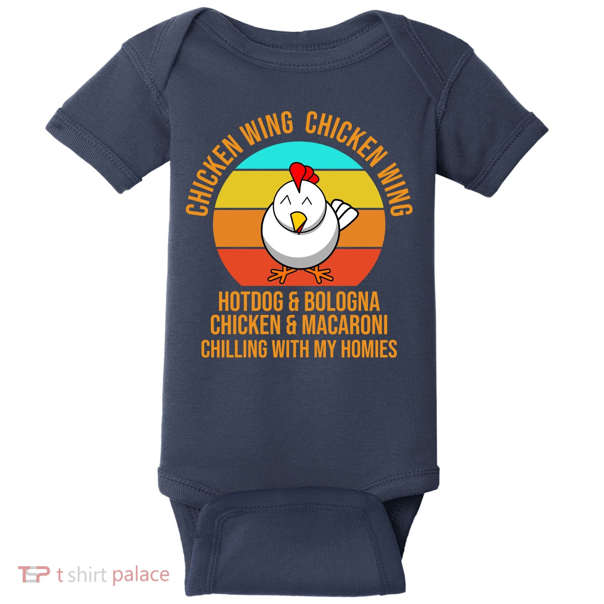 Chicken Wing Chicken Wing Hot Dog And Bologna Baby Bodysuit