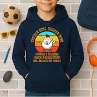 Chicken Wing Chicken Wing Hot Dog And Bologna Kids Hoodie thumb 2