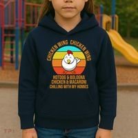Chicken Wing Chicken Wing Hot Dog And Bologna Kids Hoodie thumb 3
