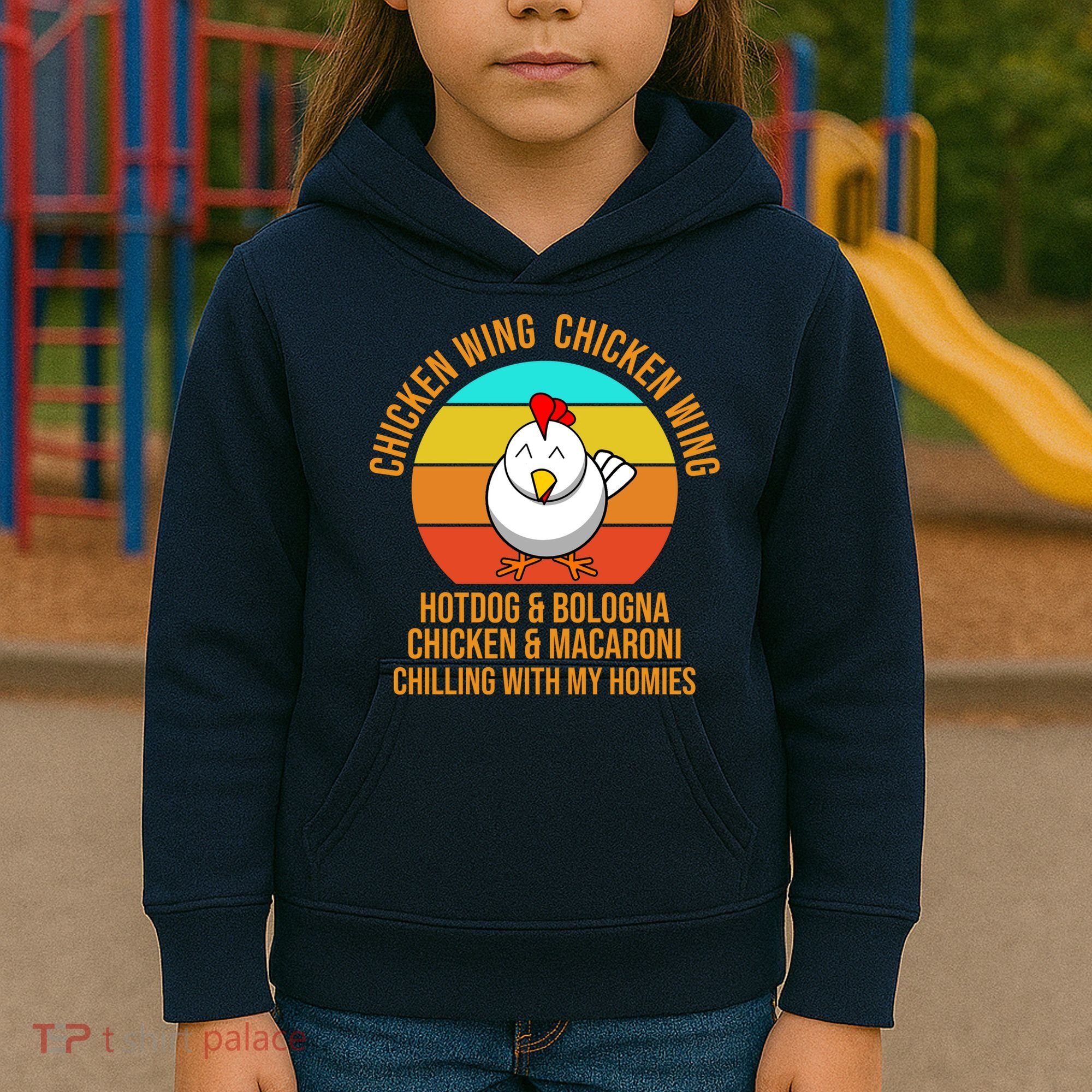 Chicken Wing Chicken Wing Hot Dog And Bologna Kids Hoodie