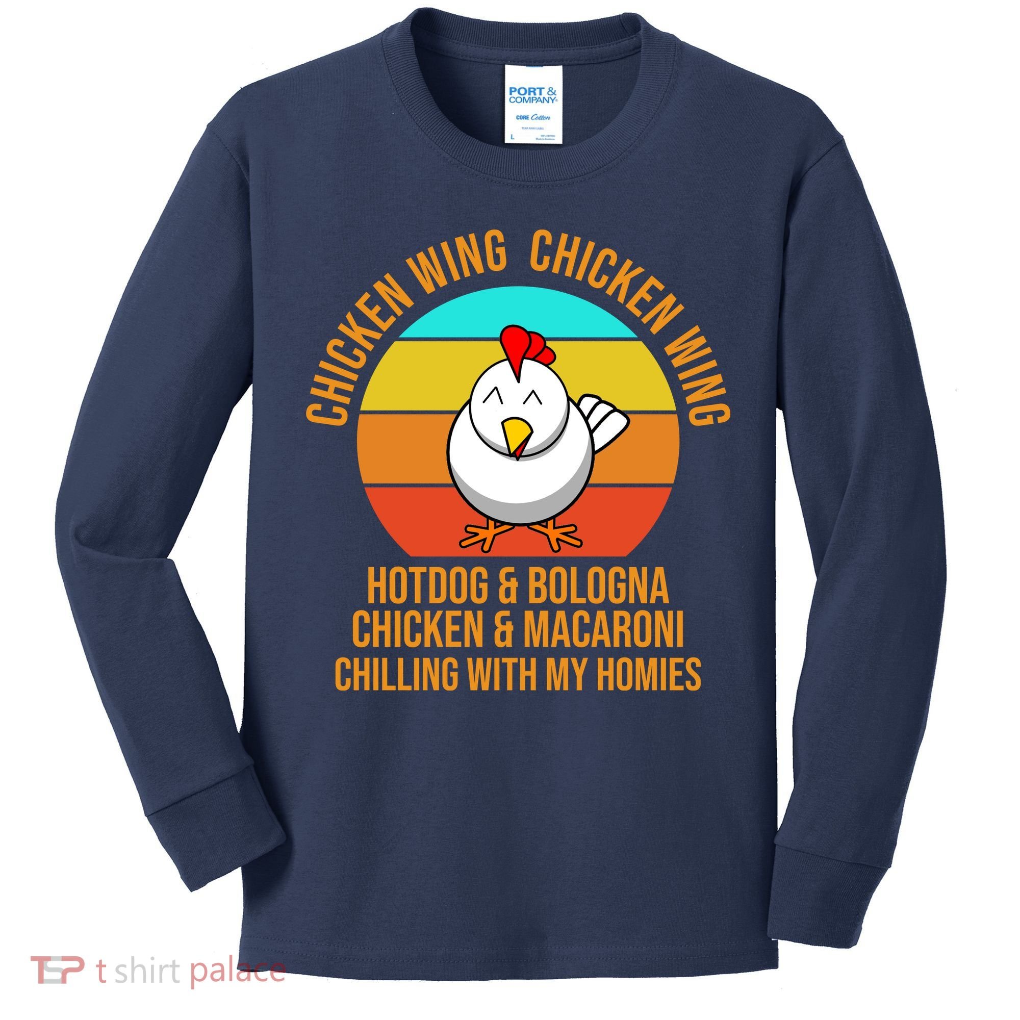 Chicken Wing Chicken Wing Hot Dog And Bologna Kids Long Sleeve Shirt