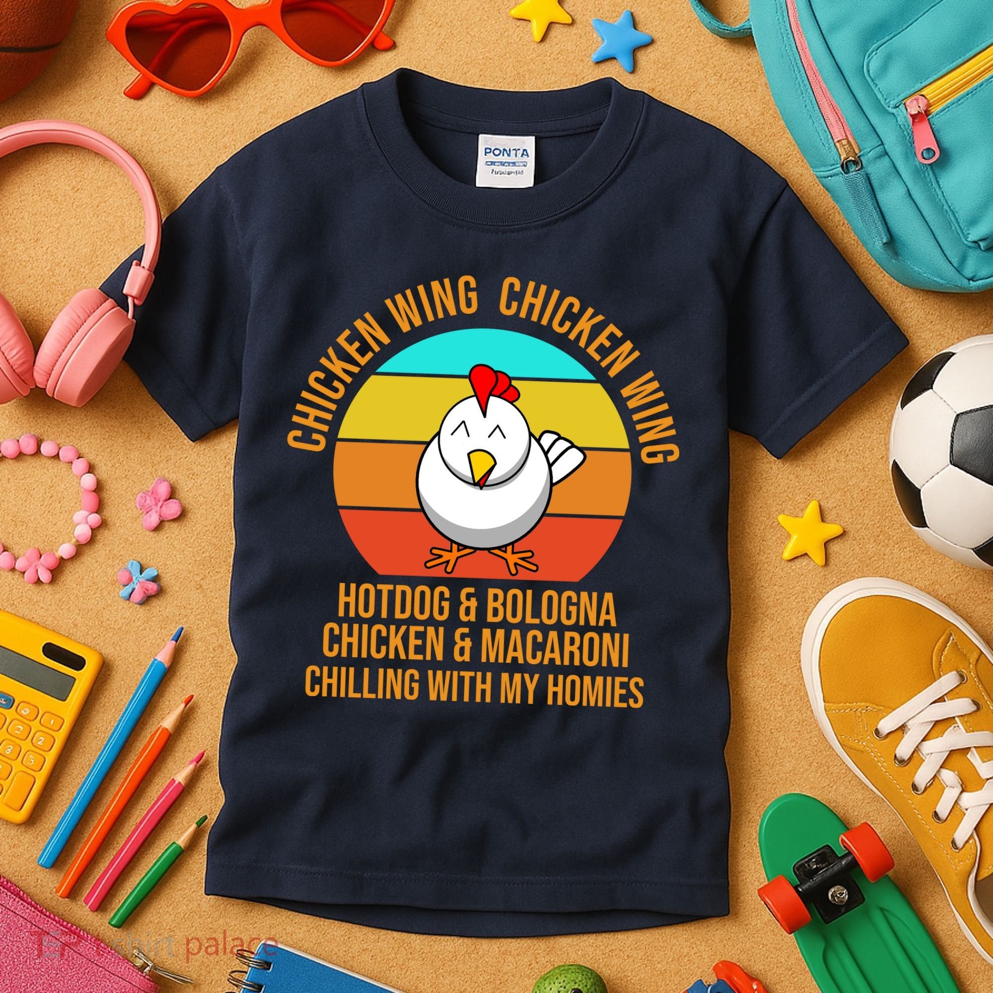 Chicken Wing Chicken Wing Hot Dog And Bologna Kids T-Shirt
