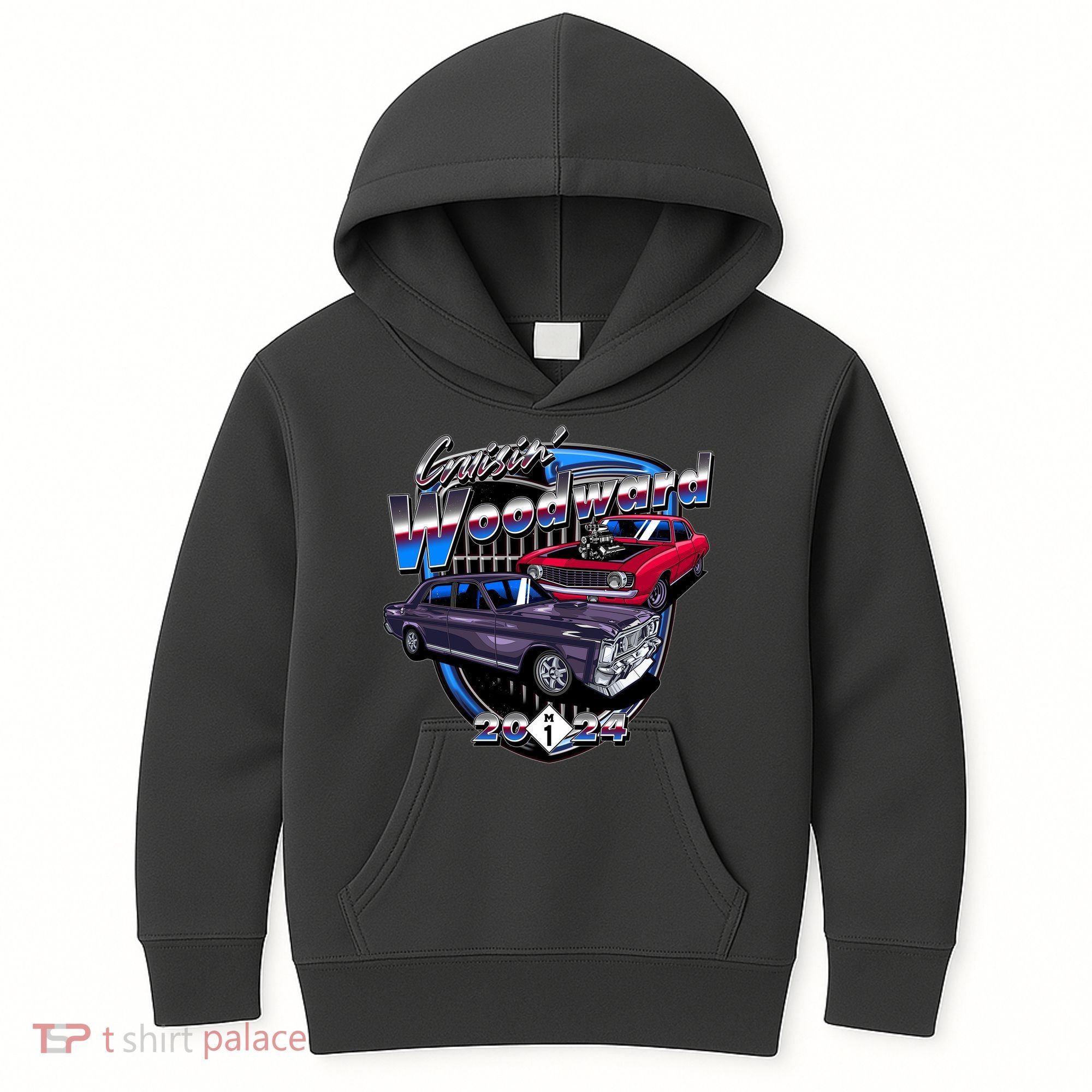 Cruisin Woodward Classic Cars 2024 Kids Hoodie