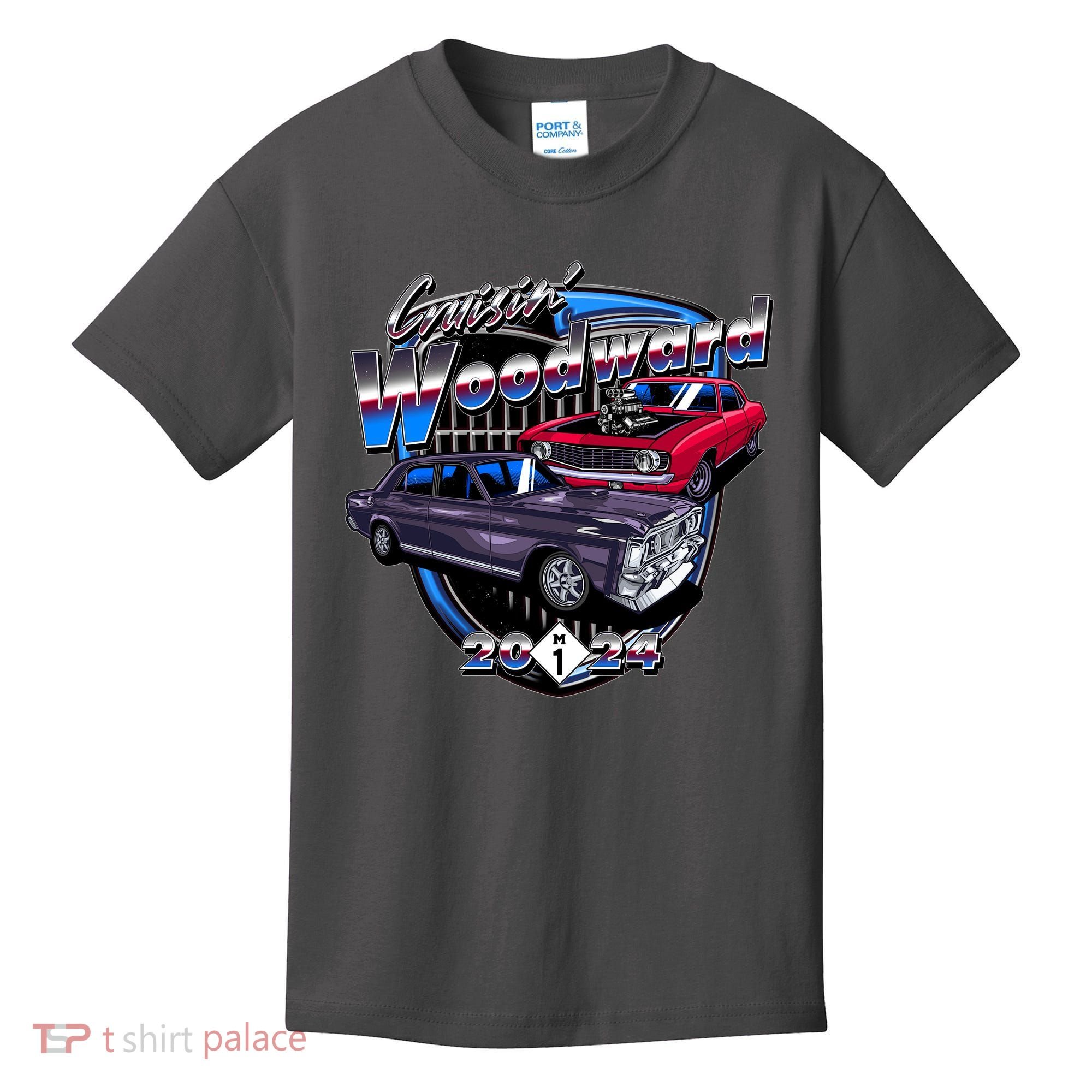 Cruisin Woodward Classic Cars 2024 Kids T-Shirt