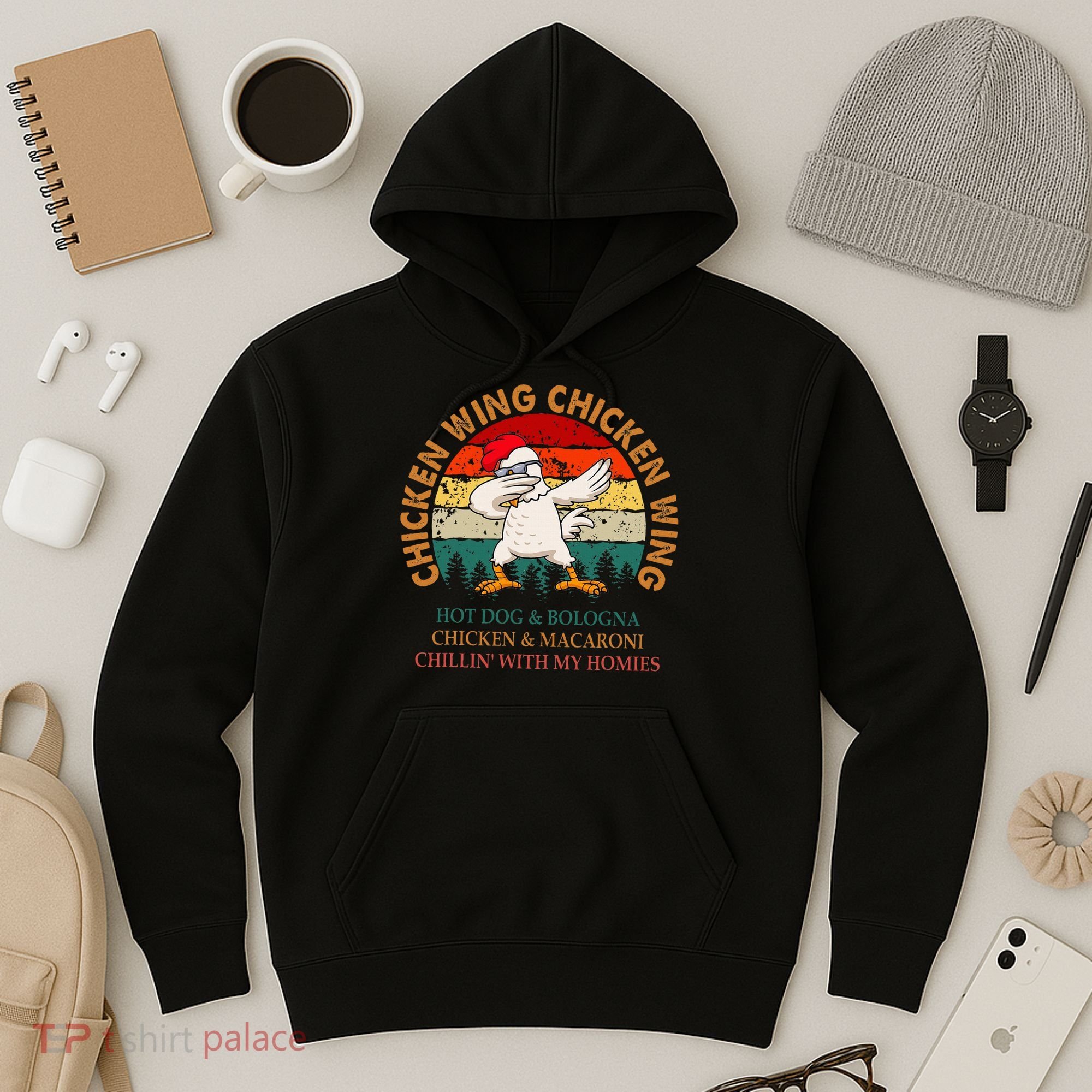 Chicken Wing Chicken Wing Hot Dog Bologna Macaroni Hoodie
