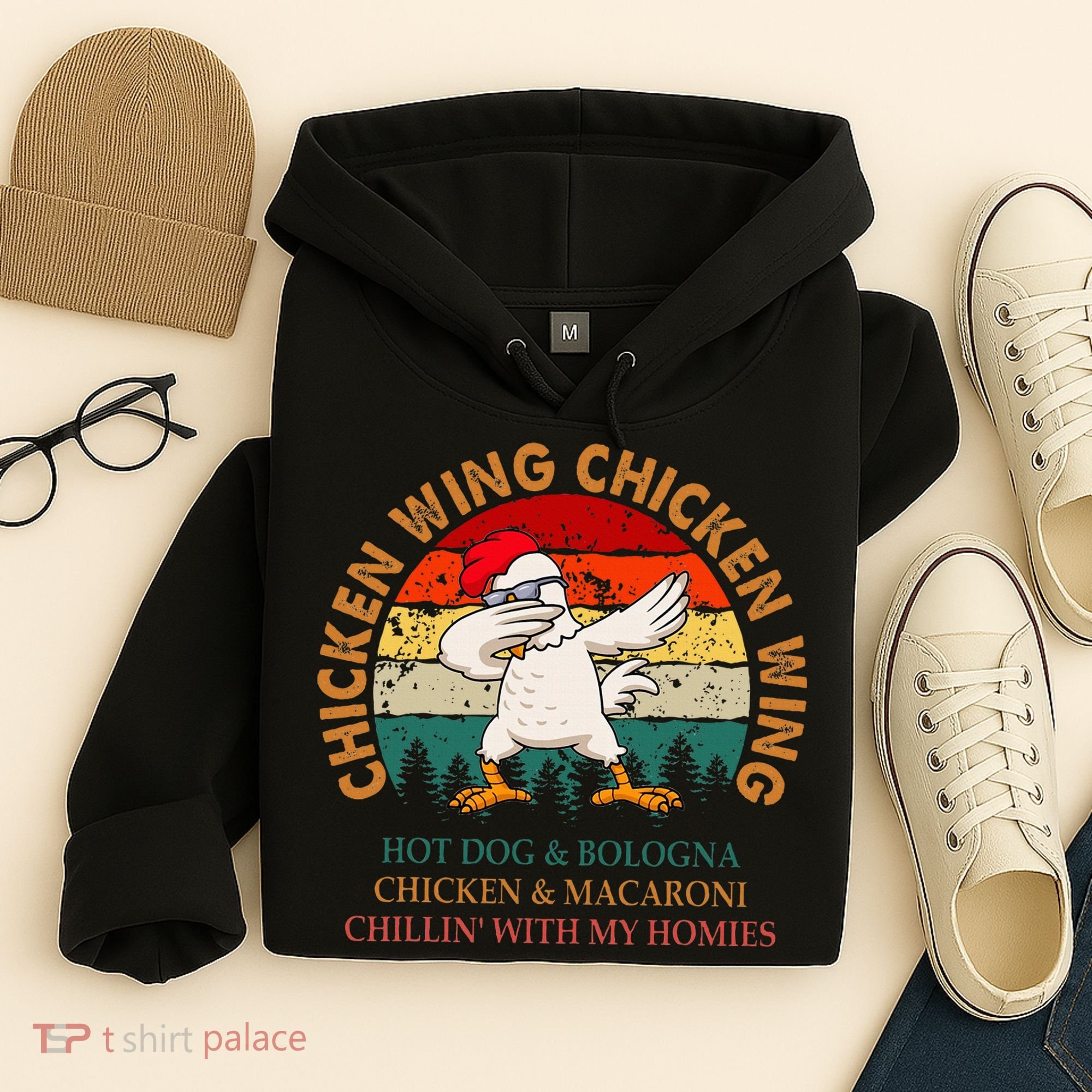 Chicken Wing Chicken Wing Hot Dog Bologna Macaroni Hoodie