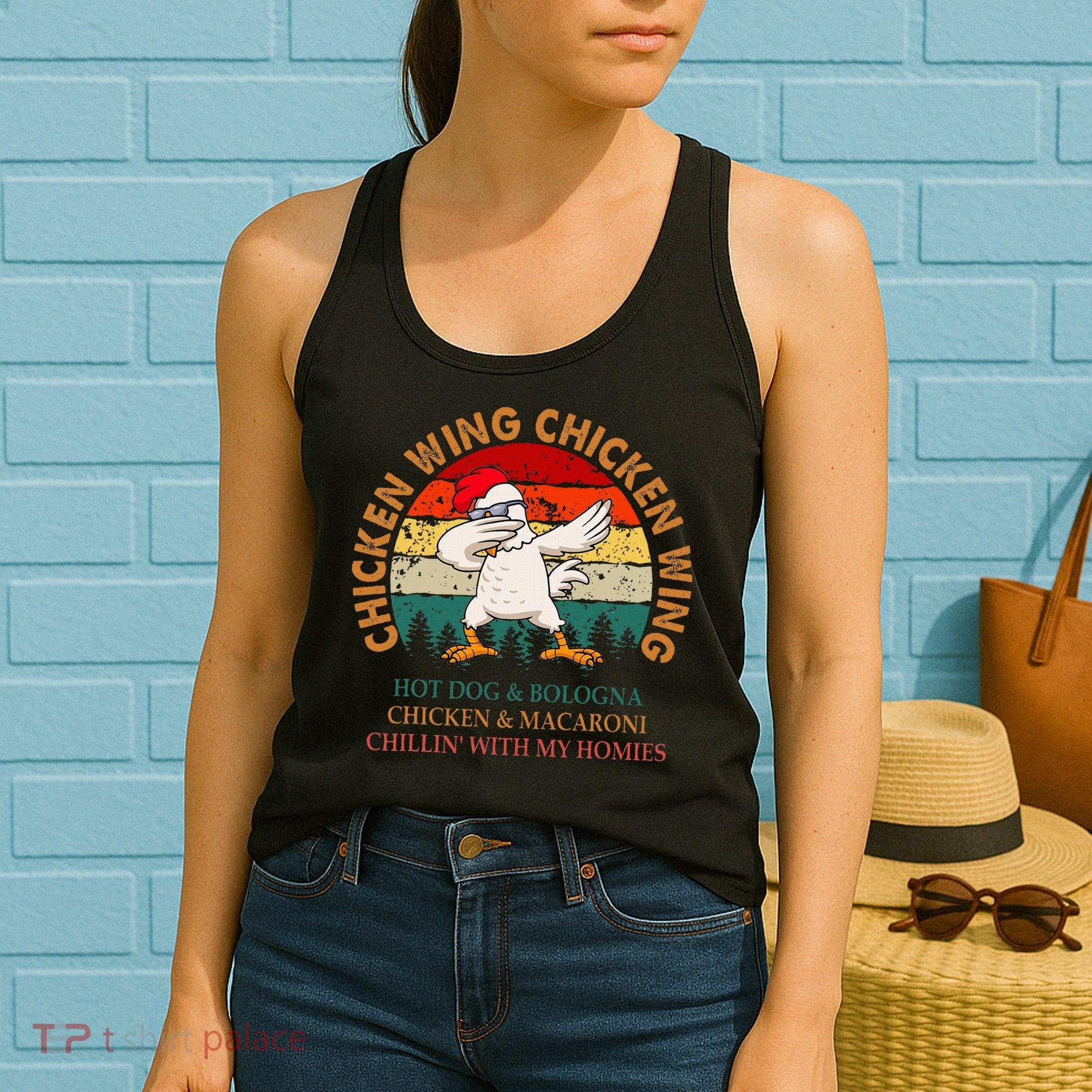 Chicken Wing Chicken Wing Hot Dog Bologna Macaroni Women's Tank Top