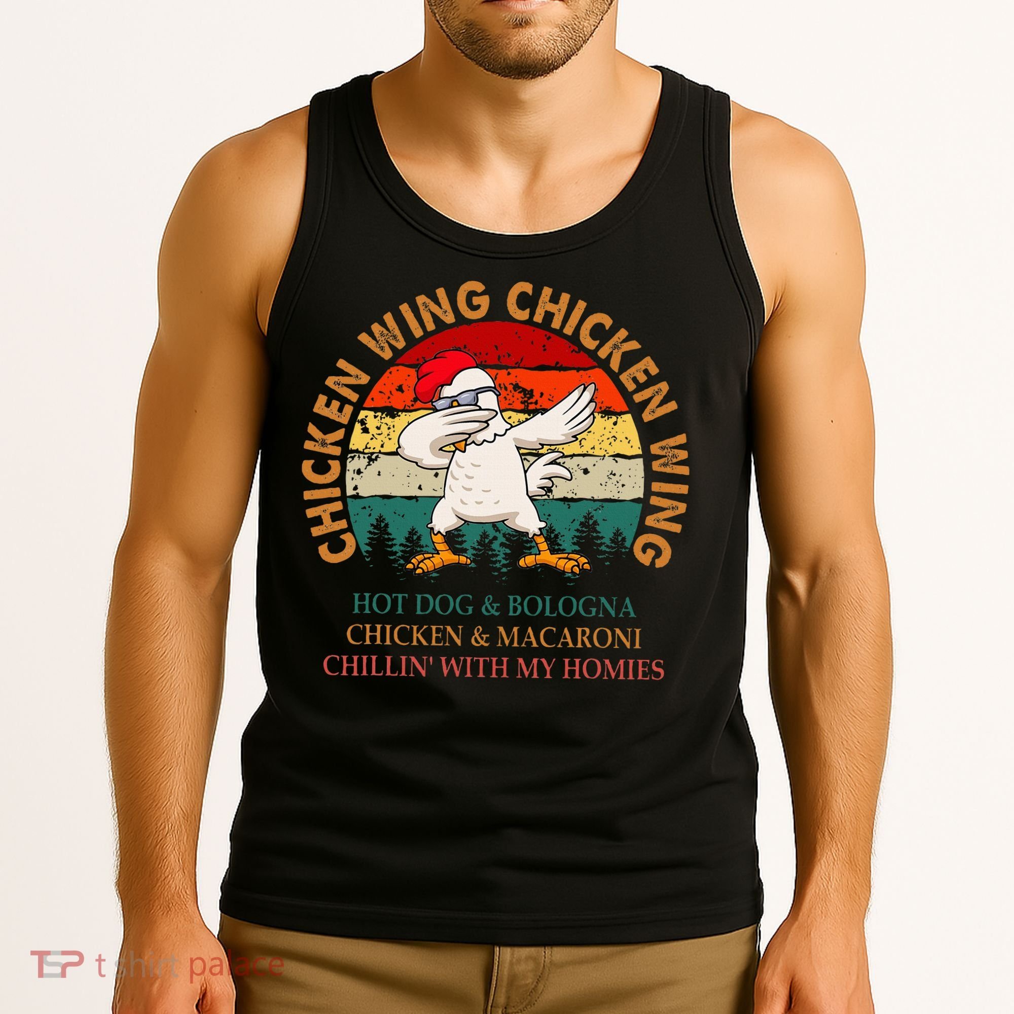 Chicken Wing Chicken Wing Hot Dog Bologna Macaroni Tank Top