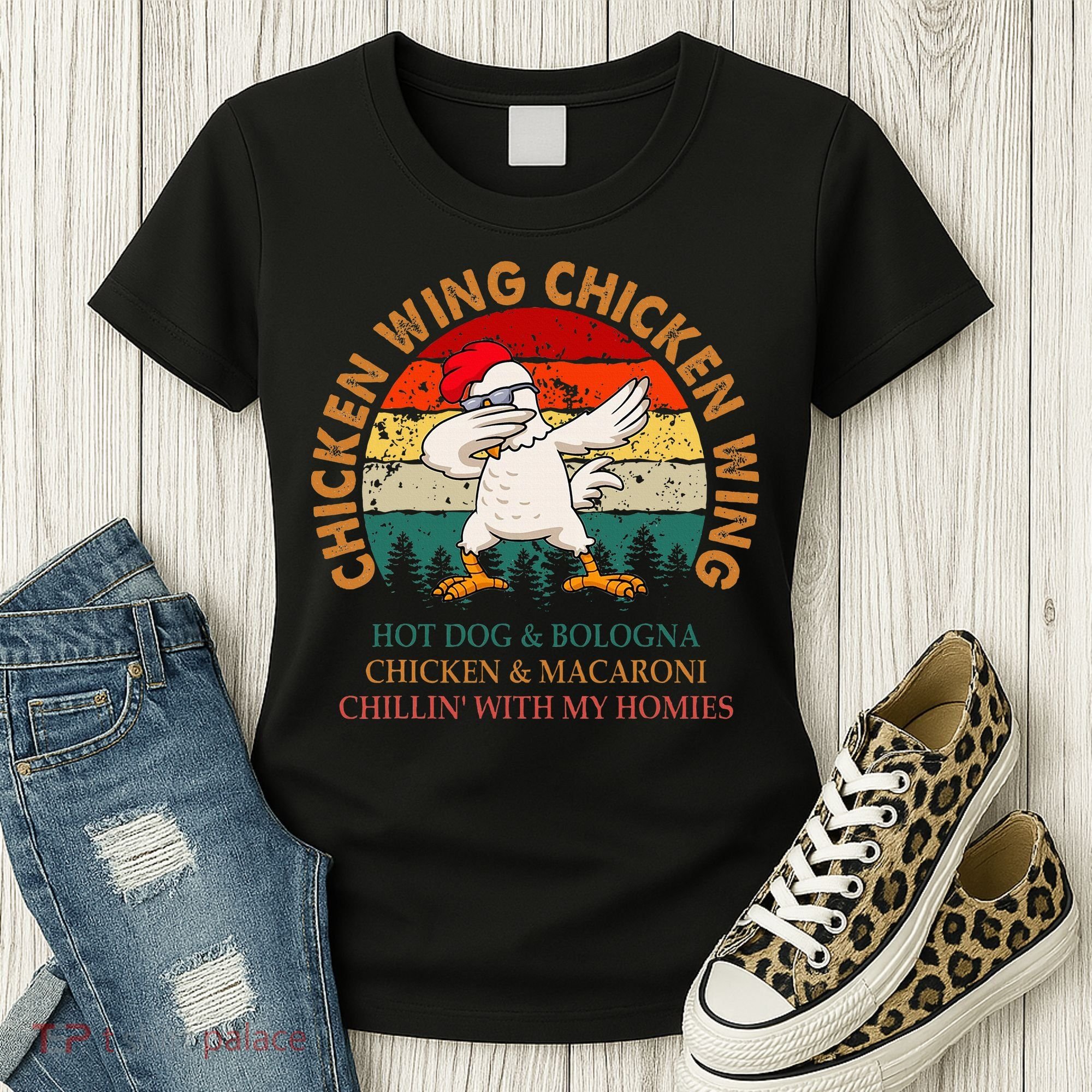 Chicken Wing Chicken Wing Hot Dog Bologna Macaroni Women's T-Shirt