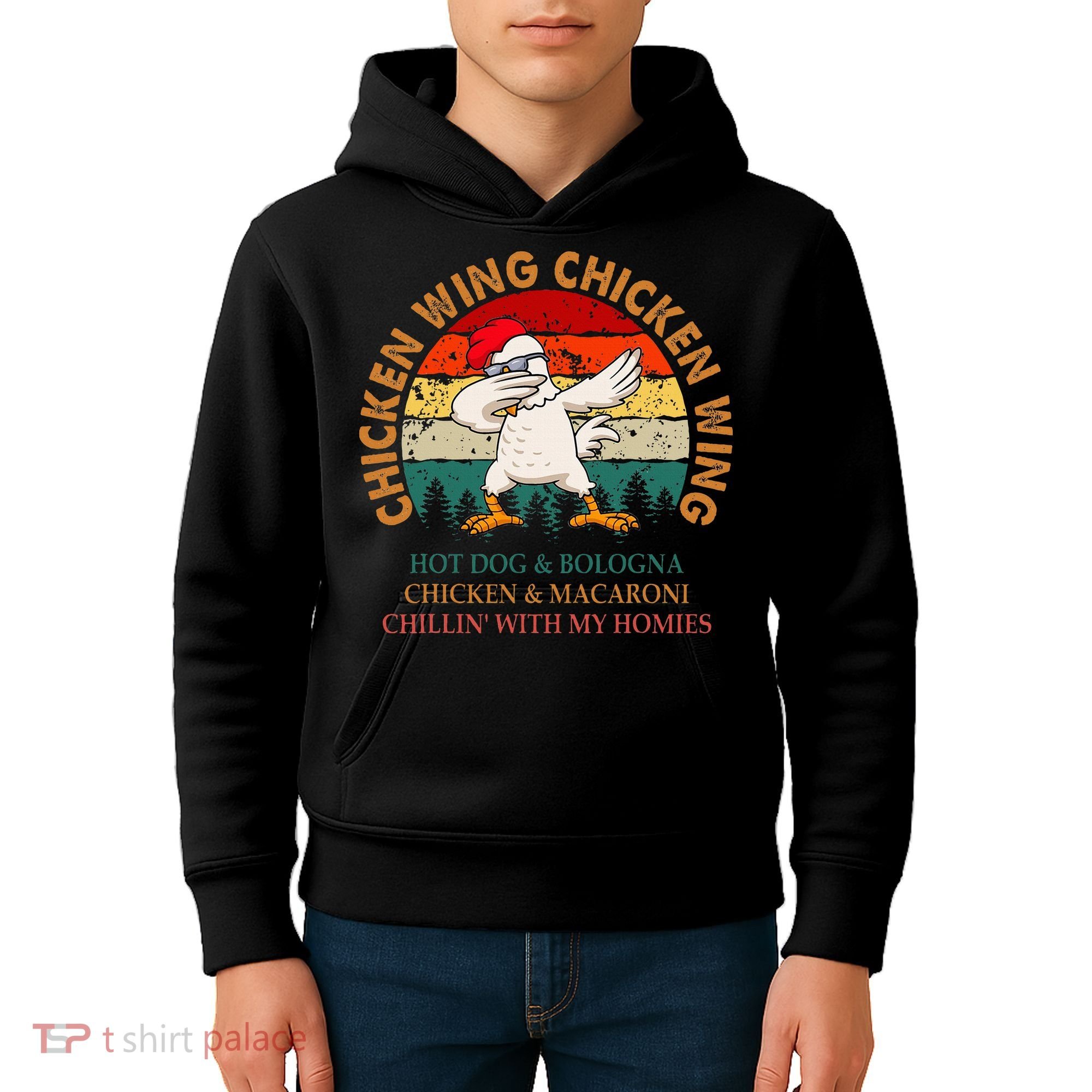 Chicken Wing Chicken Wing Hot Dog Bologna Macaroni Kids Hoodie