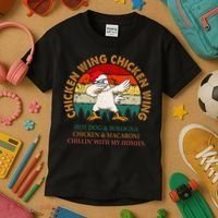 Chicken Wing Chicken Wing Hot Dog Bologna Macaroni Kids T-Shirt thumb 3