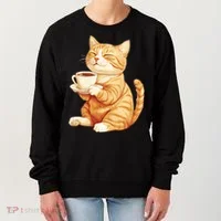 Cat With Coffee Cute Cat Lover  Women's Sweatshirt thumb 0