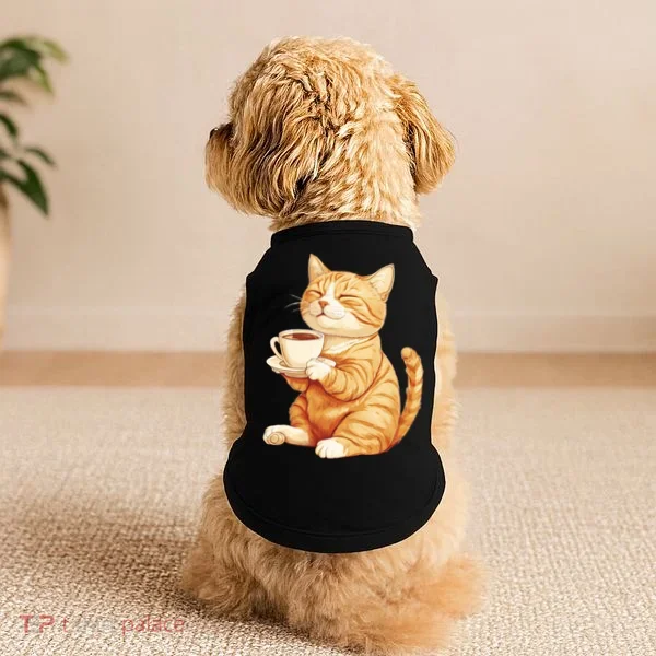 Cat With Coffee Cute Cat Lover  Doggie Tank