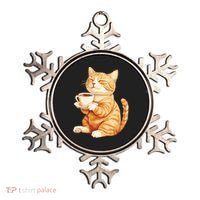 Cat With Coffee Cute Cat Lover  Ornament thumb 0