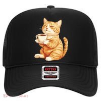 Cat With Coffee Cute Cat Lover  Hat thumb 0