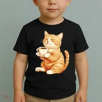 Cat With Coffee Cute Cat Lover  Toddler T-Shirt thumb 2
