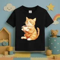 Cat With Coffee Cute Cat Lover  Toddler T-Shirt thumb 3