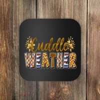 Cuddle Weather Cute Fall Pattern Coaster thumb 0