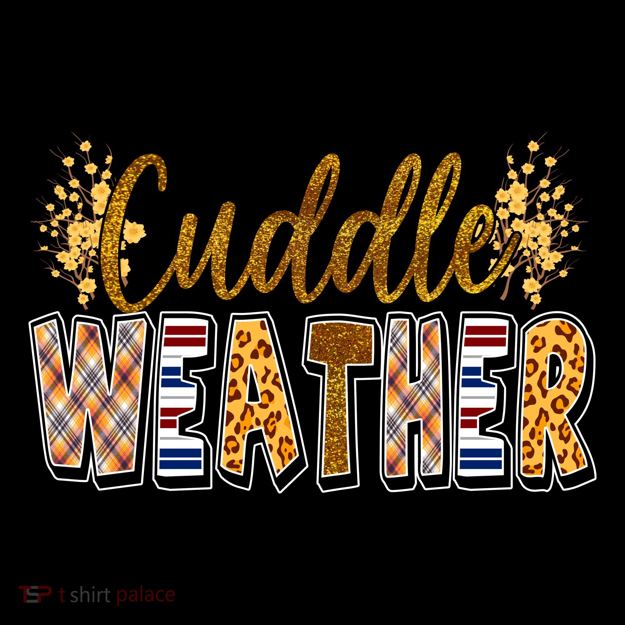 Cuddle Weather Cute Fall Pattern Coaster