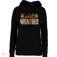 Cuddle Weather Cute Fall Pattern Womens Funnel Neck Pullover Hood thumb 0
