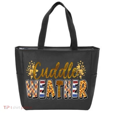 Cuddle Weather Cute Fall Pattern Tote Bag