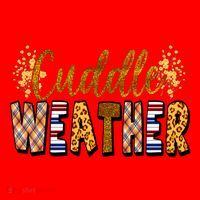 Cuddle Weather Cute Fall Pattern Santa Hat thumb 1