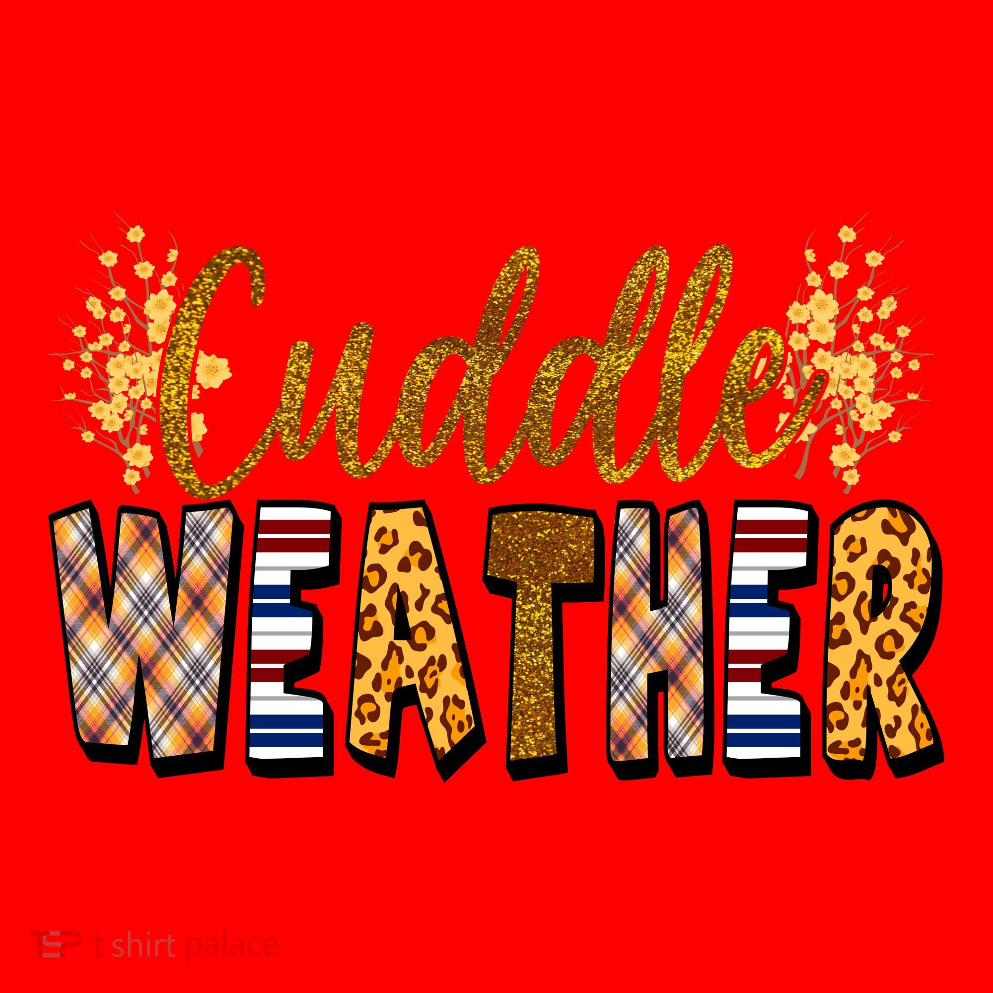 Cuddle Weather Cute Fall Pattern Santa Hat