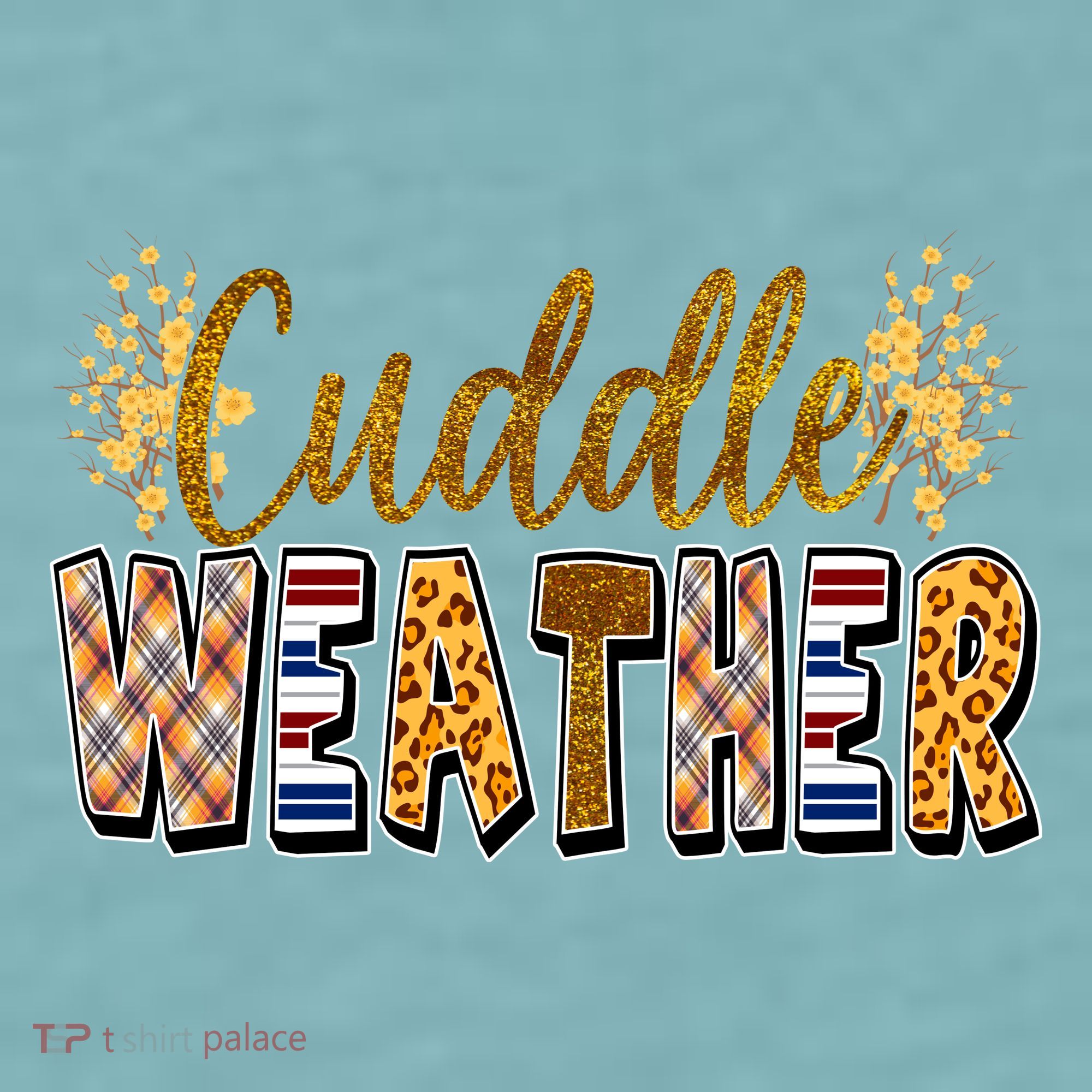 Cuddle Weather Cute Fall Pattern Sueded Cloud Jersey T-Shirt