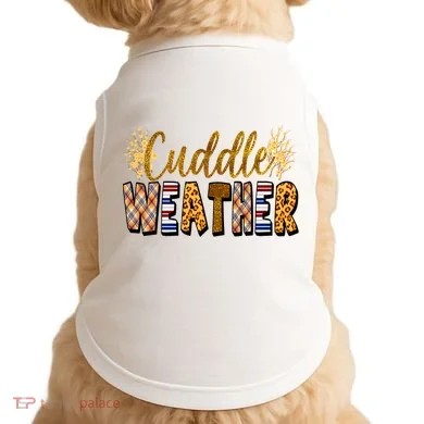 Cuddle Weather Cute Fall Pattern Doggie Tank