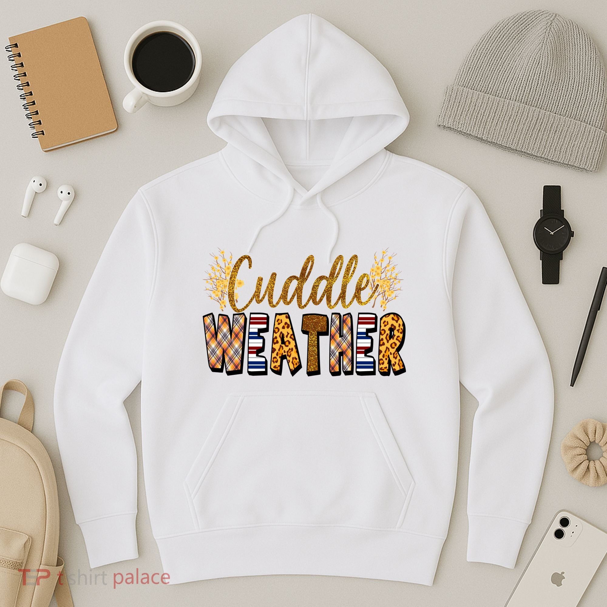 Cuddle Weather Cute Fall Pattern Hoodie