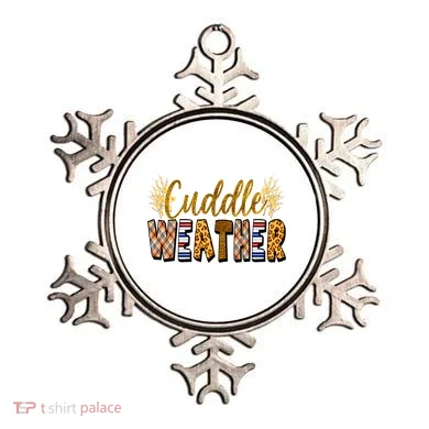 Cuddle Weather Cute Fall Pattern Ornament