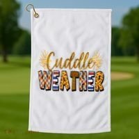Cuddle Weather Cute Fall Pattern Golf Towel thumb 1