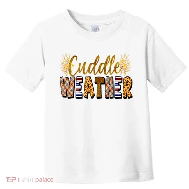 Cuddle Weather Cute Fall Pattern Toddler T-Shirt