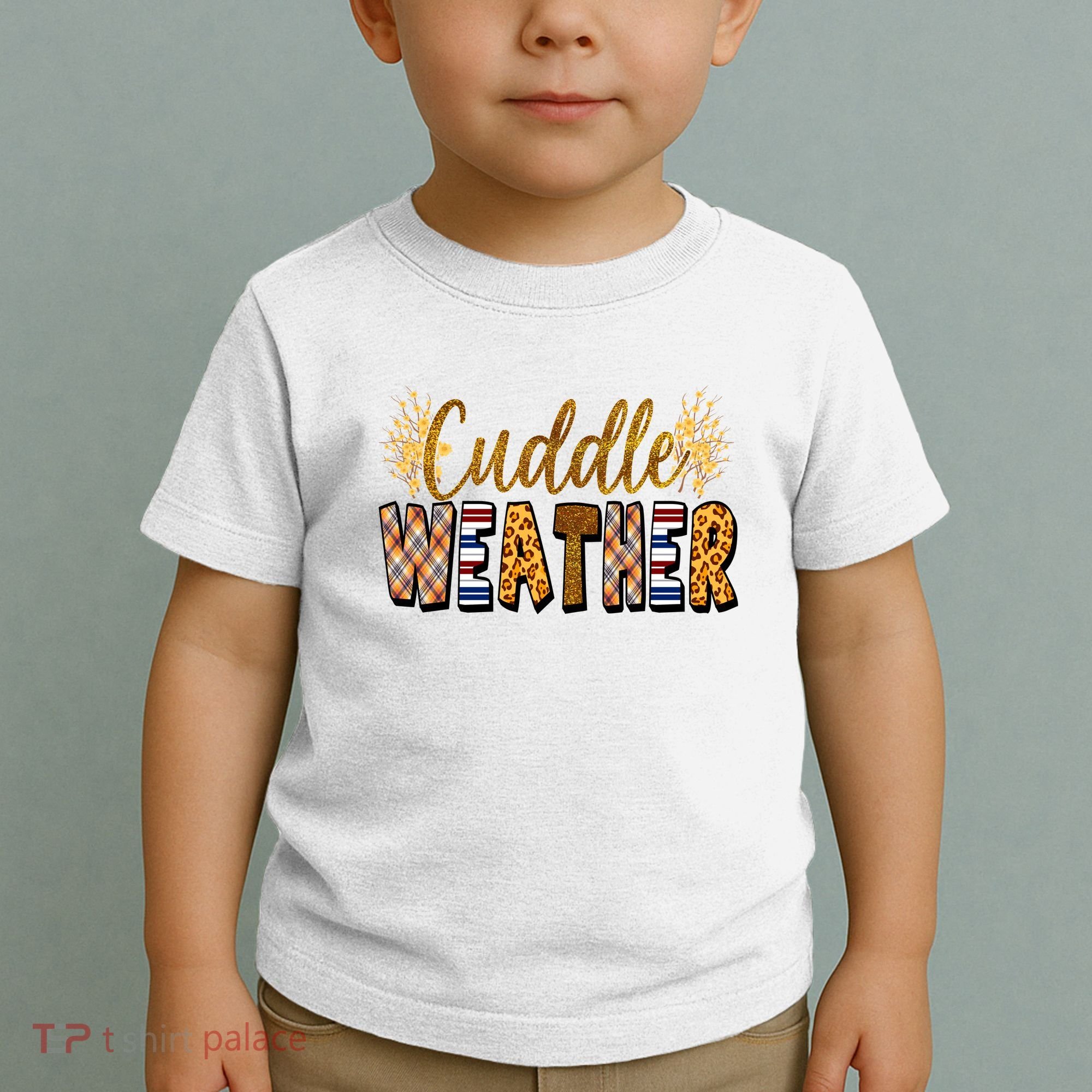 Cuddle Weather Cute Fall Pattern Toddler T-Shirt