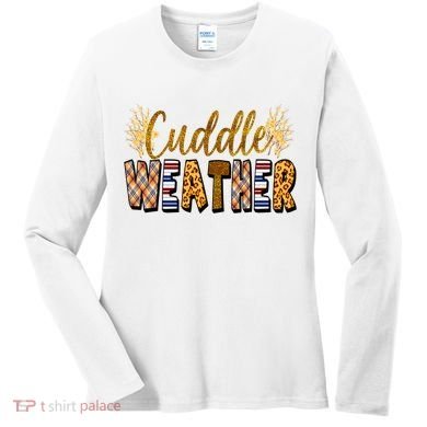 Cuddle Weather Cute Fall Pattern Women's Long Sleeve Shirt