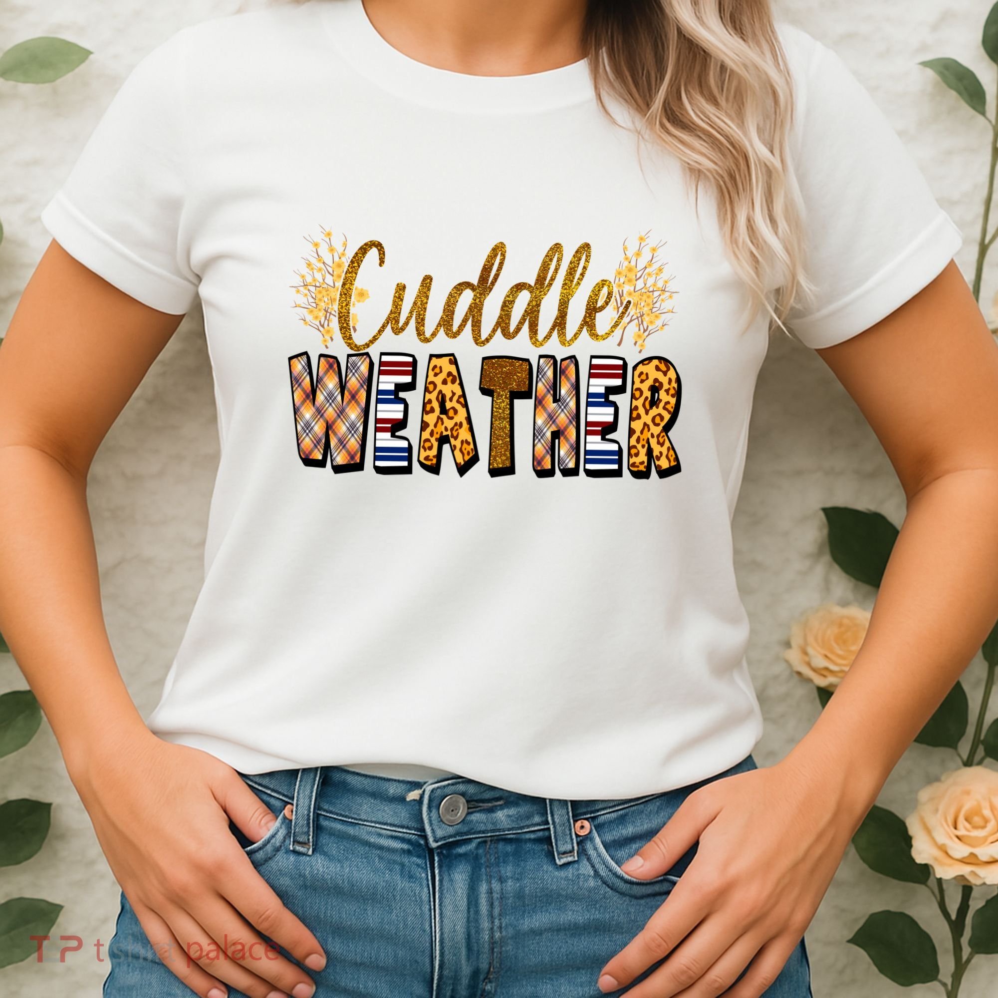 Cuddle Weather Cute Fall Pattern Women's T-Shirt