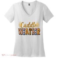 Cuddle Weather Cute Fall Pattern Women's V-Neck T-Shirt thumb 0