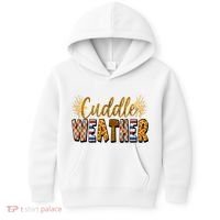 Cuddle Weather Cute Fall Pattern Kids Hoodie thumb 0