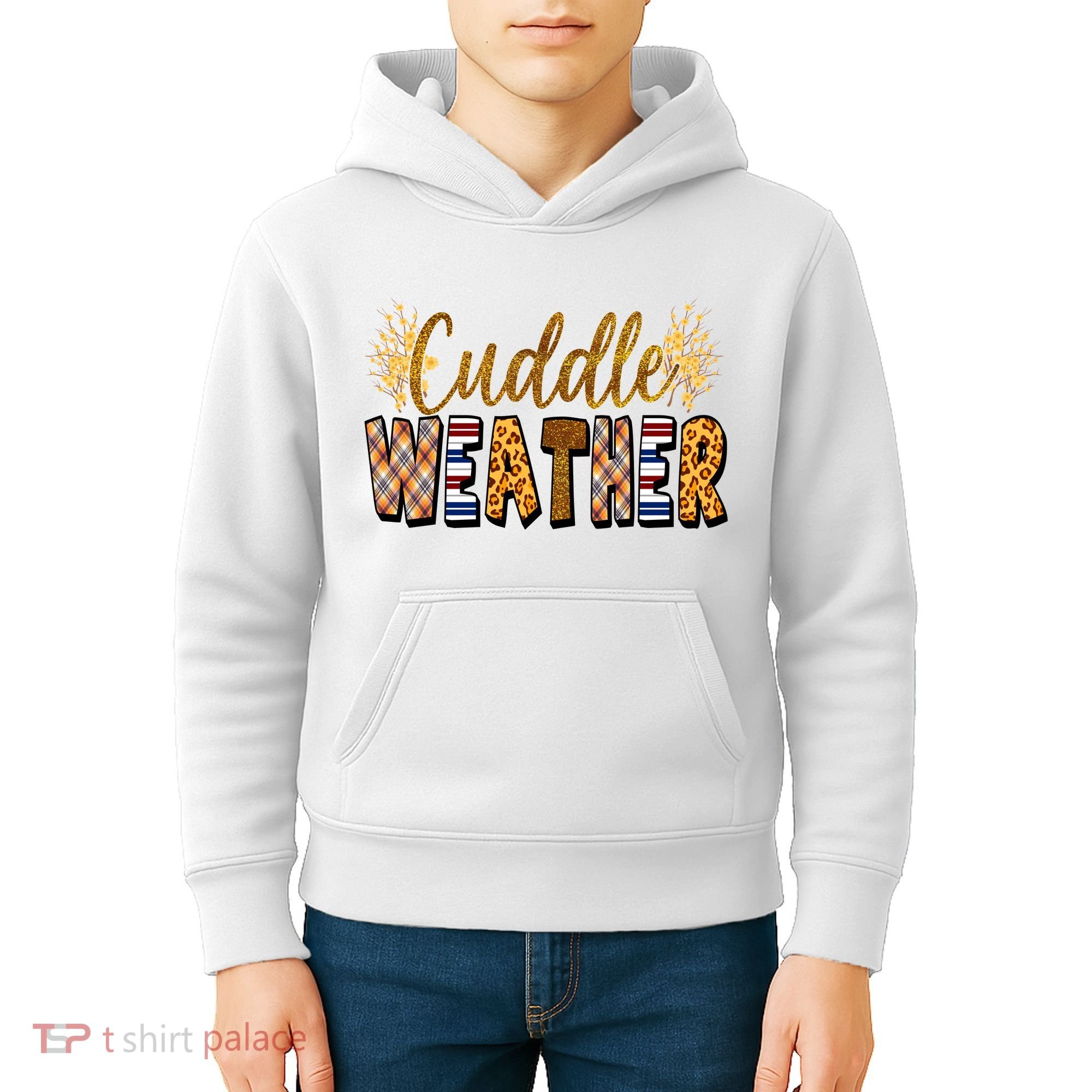 Cuddle Weather Cute Fall Pattern Kids Hoodie