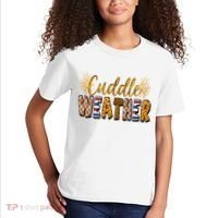Cuddle Weather Cute Fall Pattern Kids T-Shirt thumb 2