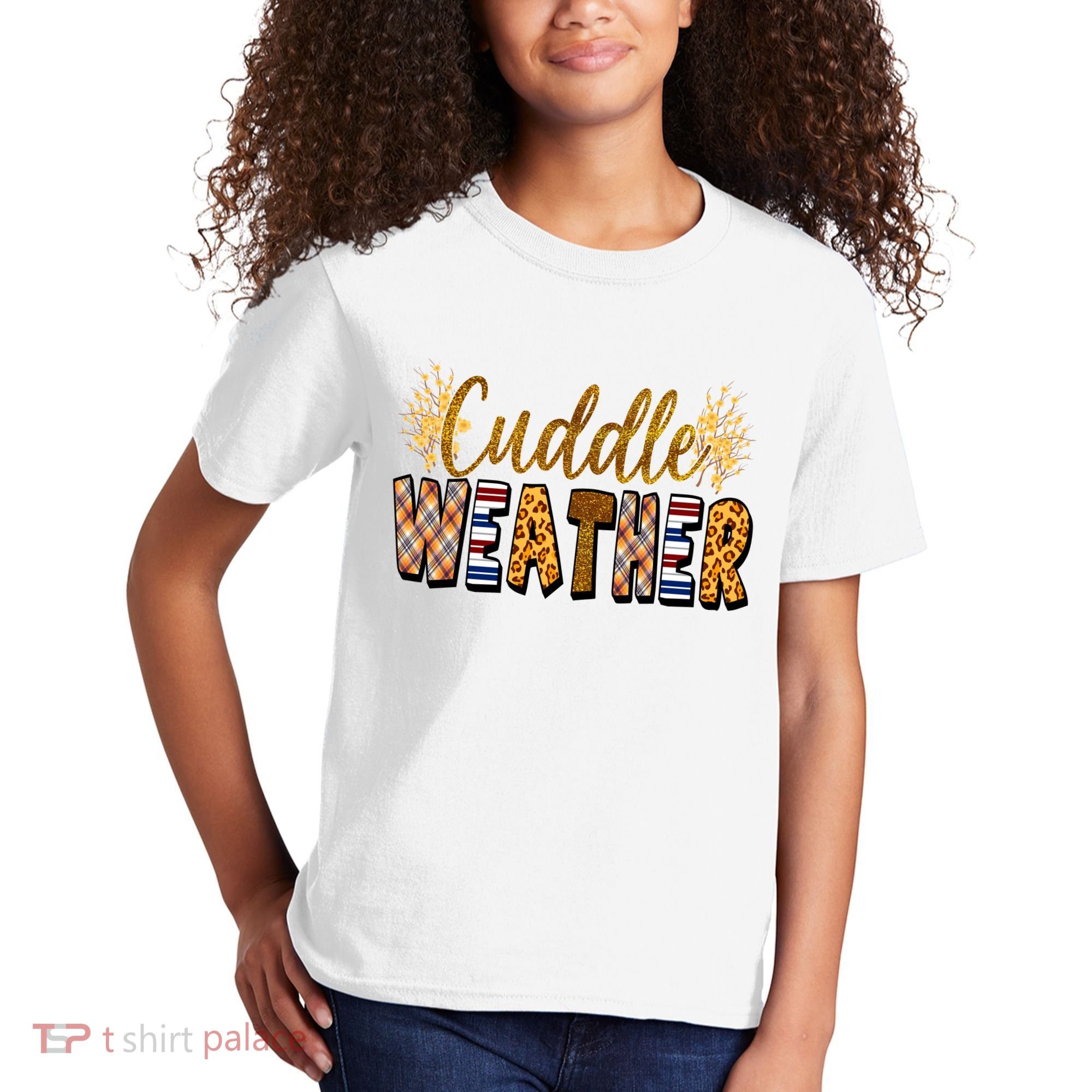 Cuddle Weather Cute Fall Pattern Kids T-Shirt