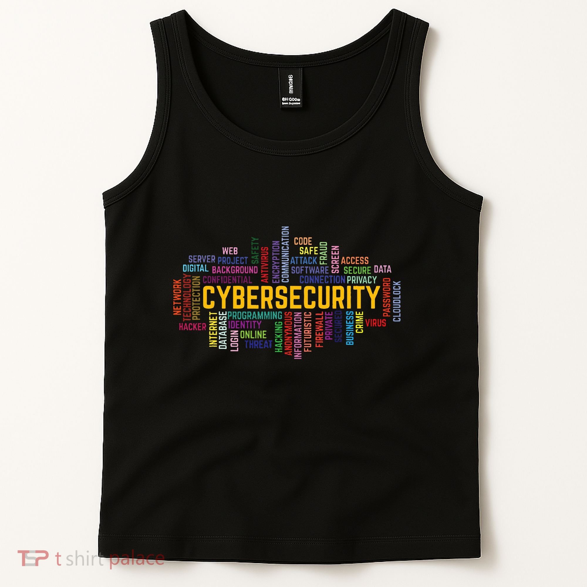 Cybersecurity Word Cloud Cyber Security Gift Cybersecurity Tank Top