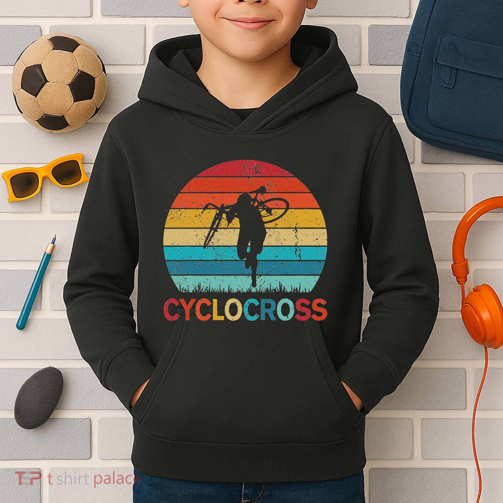 Cyclocross With Cyclocross Bicycle Kids Hoodie
