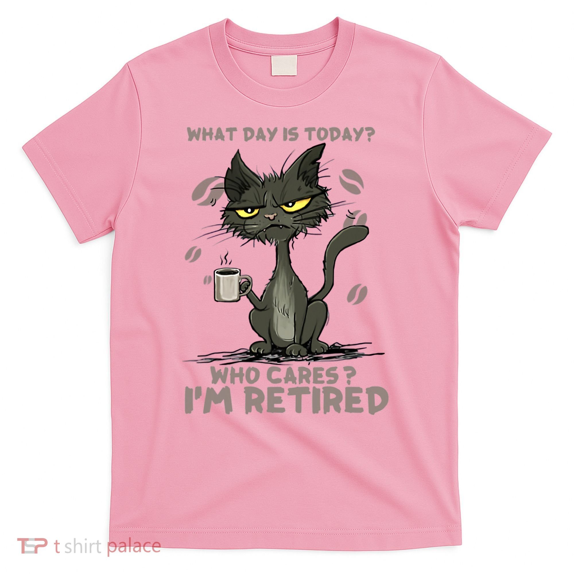Cat What Day Is Today Who Cares I‘m Retired T-Shirt