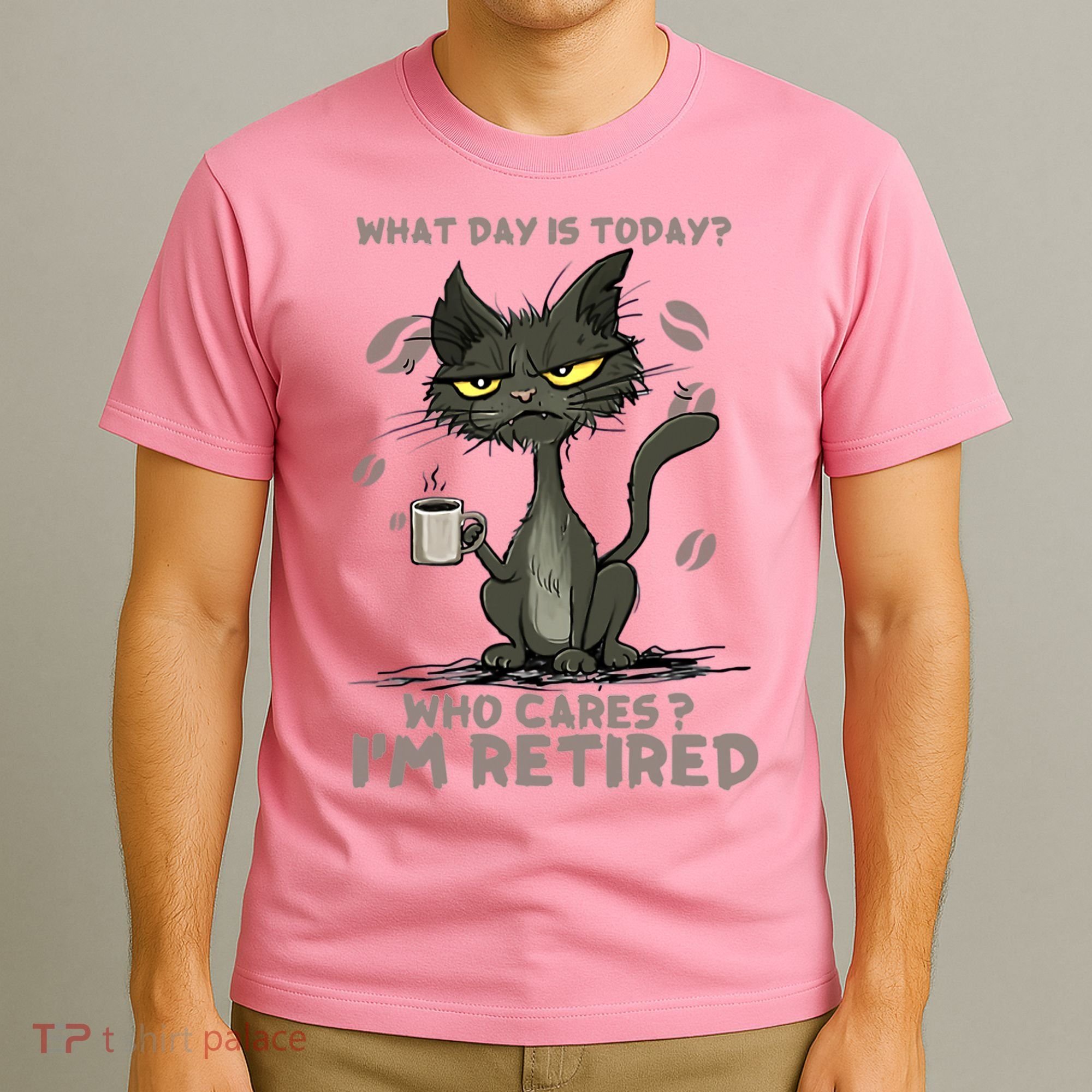 Cat What Day Is Today Who Cares I‘m Retired T-Shirt
