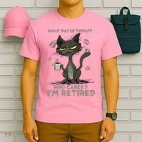 Cat What Day Is Today Who Cares I‘m Retired T-Shirt thumb 6
